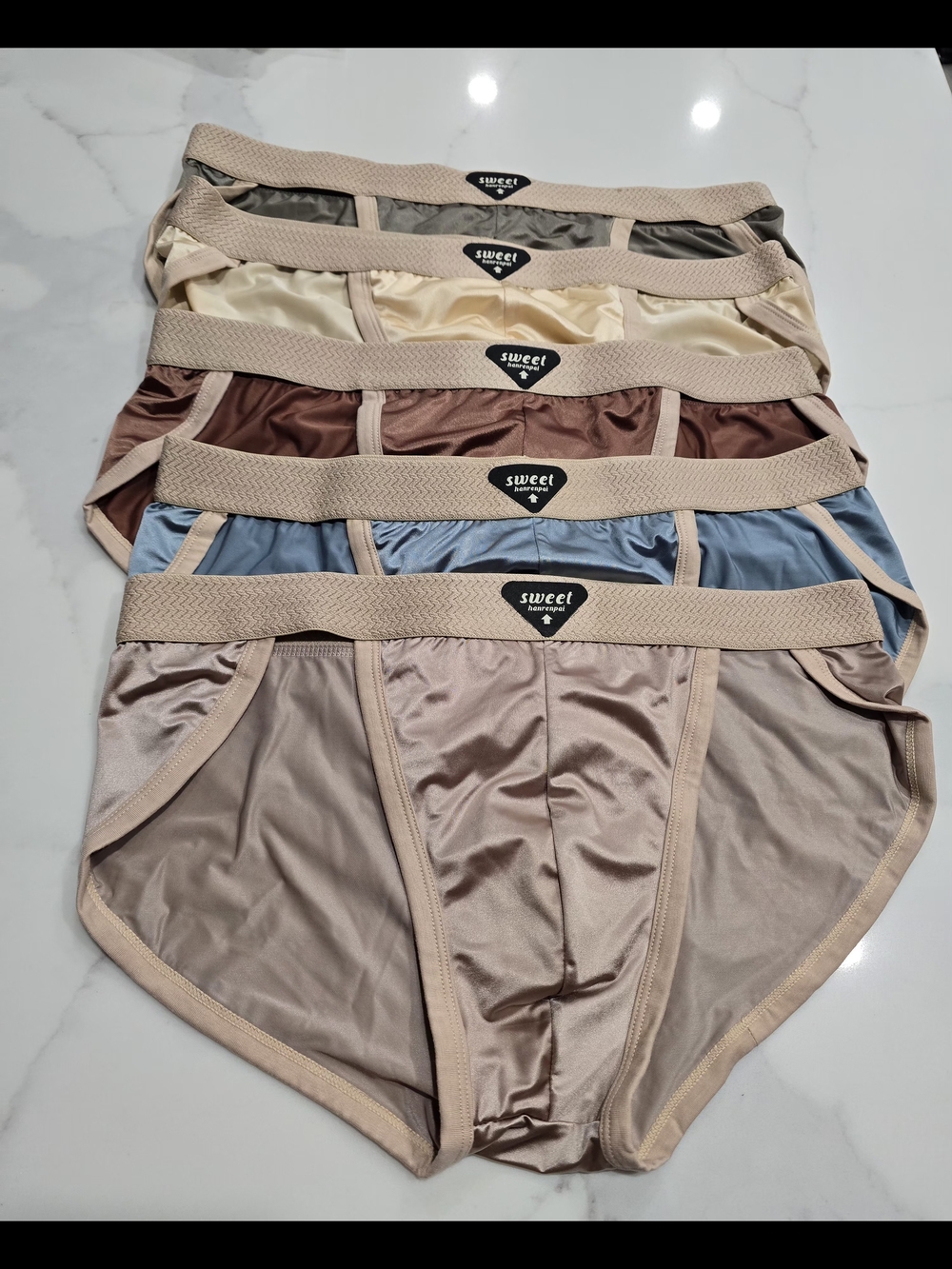 New Men Sweet Hanrenpai Briefs Underwear Set of 5 Pack Silky Smooth Stretch 2XL